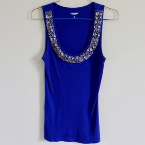 Blue Express Embellished Tank Top
